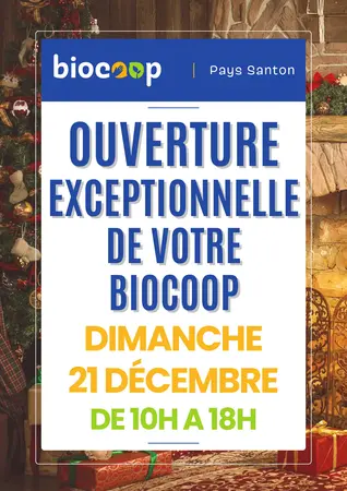 Ouverture Exceptionnelle Dimanche 21 Décembre